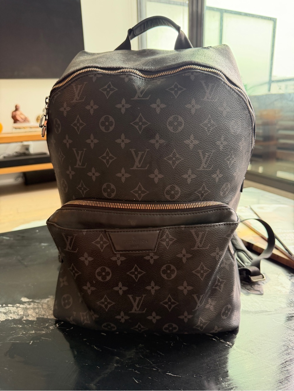 Louis Vuitton Monogram Eclipse Canvas Backpack in Black and Gray